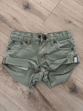 One Teaspoon Olive Green Denim Cutoff Shorts